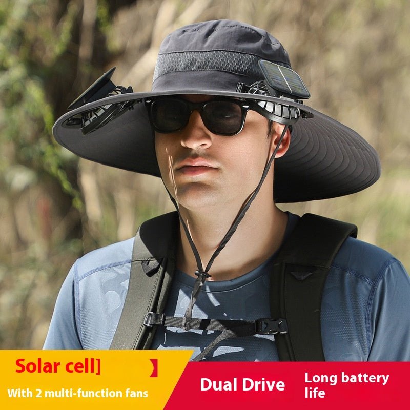 Long Endurance Lithium Battery Fan Solar Charging Wind Sun Protection Hat - AGB LuxeDrop