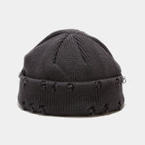 Hole knitted wool hat - AGB LuxeDrop