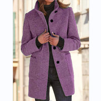 Winter Casual Button Outwear For Women Clothing