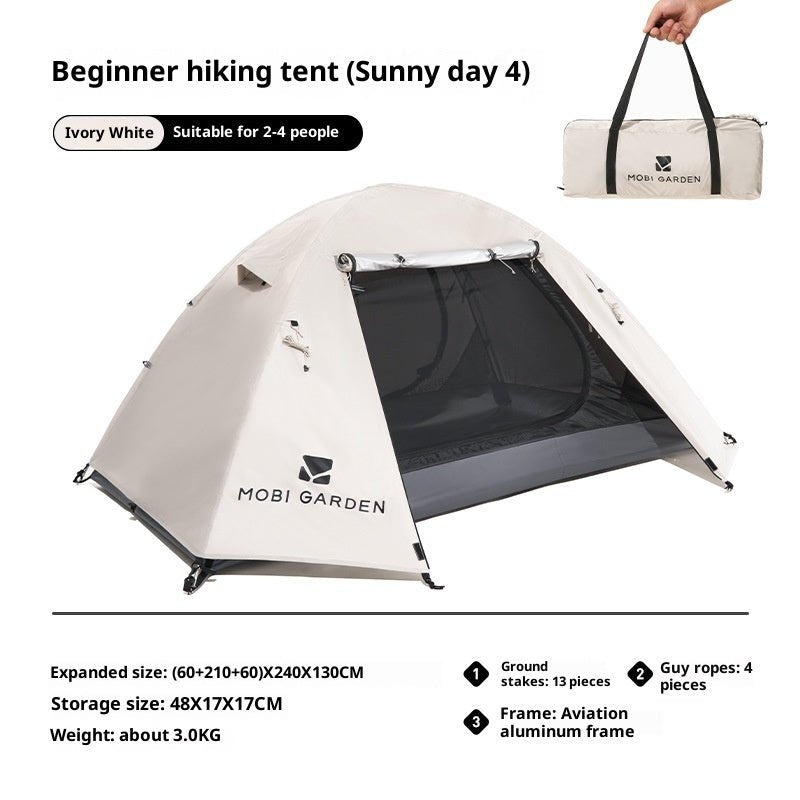 Outdoor Equipment Rain - proof Thickened Camping Three - point Tent Windproof Sunscreen Portable Folding Tent - AGB LuxeDrop
