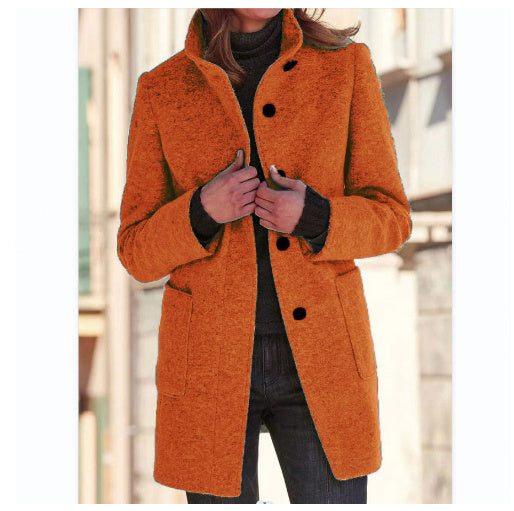 Winter Casual Button Outwear For Women Clothing