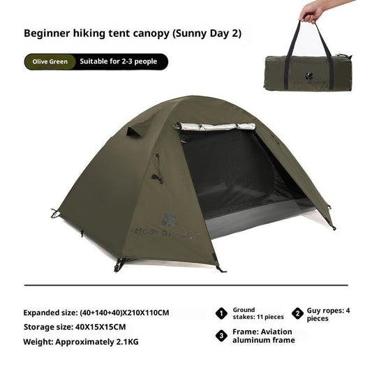 Outdoor Equipment Rain - proof Thickened Camping Three - point Tent Windproof Sunscreen Portable Folding Tent - AGB LuxeDrop