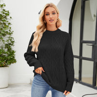 Casual Round-neck Pullover Sweater Winter Top for Women