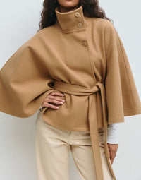 Winter High Neck Batwing Sleeve Coat For Women Clothing