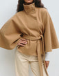 Winter High Neck Batwing Sleeve Coat For Women Clothing