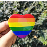 Creative Heart Shaped Rainbow Flag Badge - AGB LuxeDrop