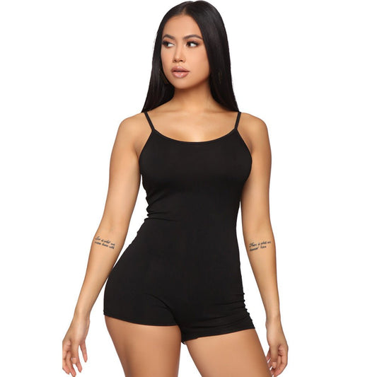 Women's Skinny Athleisure Suspender Jumpsuit - AGB LuxeDrop