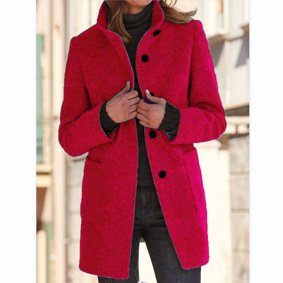 Winter Casual Button Outwear For Women Clothing