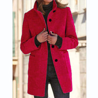 Winter Casual Button Outwear For Women Clothing
