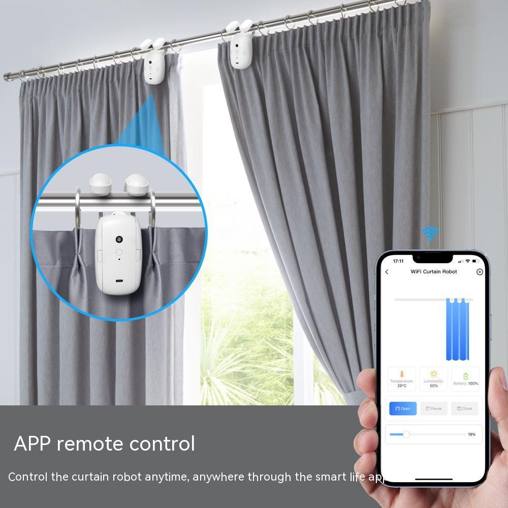 Wifi Curtain Robot Smart Home Roman Rod Electric Curtain Companion - AGB LuxeDrop