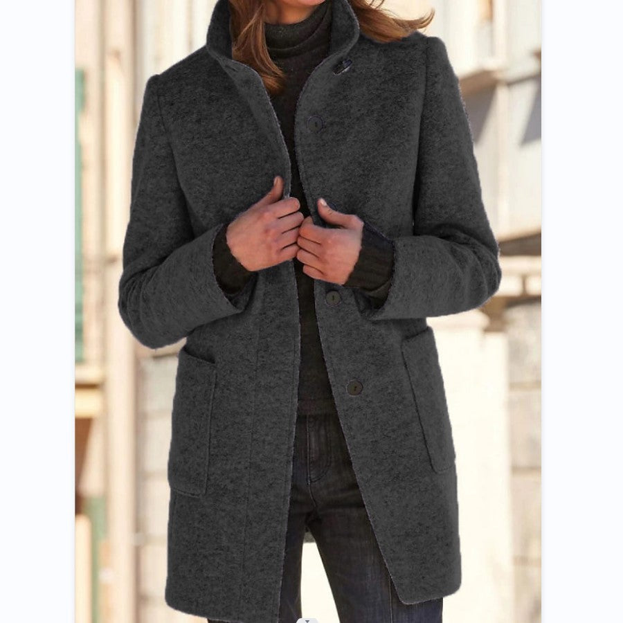 Winter Casual Button Outwear For Women Clothing