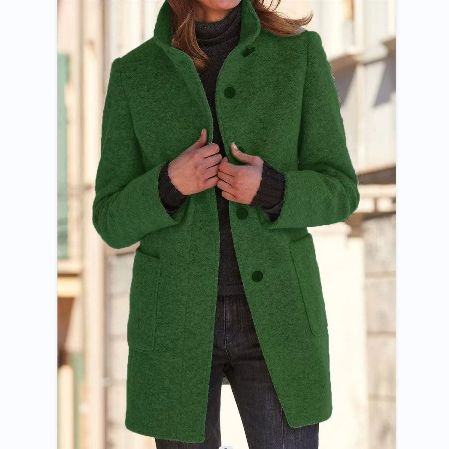 Winter Casual Button Outwear For Women Clothing