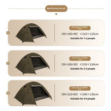 Outdoor Equipment Rain - proof Thickened Camping Three - point Tent Windproof Sunscreen Portable Folding Tent - AGB LuxeDrop