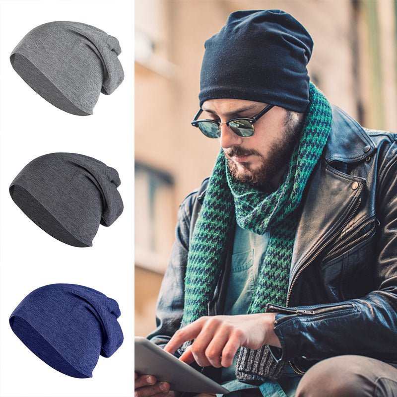 Solid Color Autumn Spring Beanies Hats For Man Male - AGB LuxeDrop