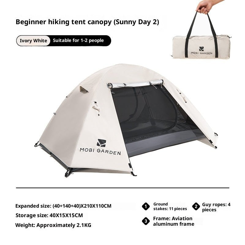 Outdoor Equipment Rain - proof Thickened Camping Three - point Tent Windproof Sunscreen Portable Folding Tent - AGB LuxeDrop
