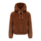 Plush Coat Hooded Long Sleeve Warm-keeping Cotton Clothing Short Top For Women