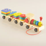 Wooden Train Three - section Tractor Toy Children's Intelligence Puzzle Toys Educational Toys - AGB LuxeDrop