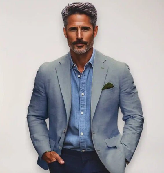 Spring Top Casual Printed Double Button Suit - AGB LuxeDrop