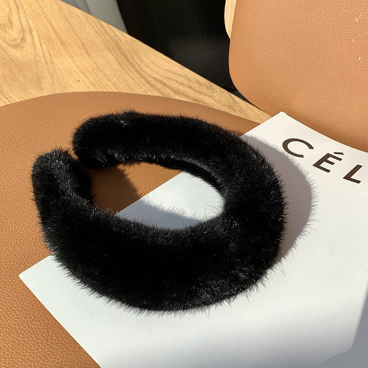 Hair Band Plush Mink Hair Band Candy Color - AGB LuxeDrop
