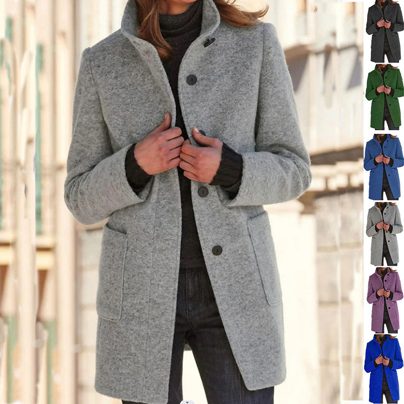 Winter Casual Button Outwear For Women Clothing